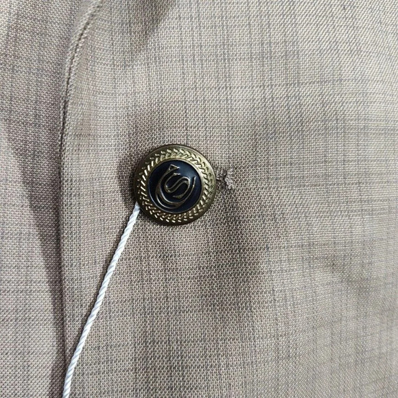 Soprano Brown Blazer Suit Jacket 3 Button Men Size 42R NEW with MISSING BUTTONS - Picture 2 of 12